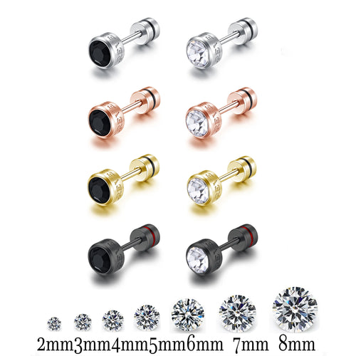 Cubic Zirconia Titanium Stainless Steel Inscribed Letters 