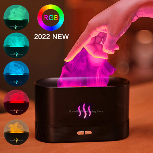 Colorful Flame Air Humidifier Aroma Diffuser USB